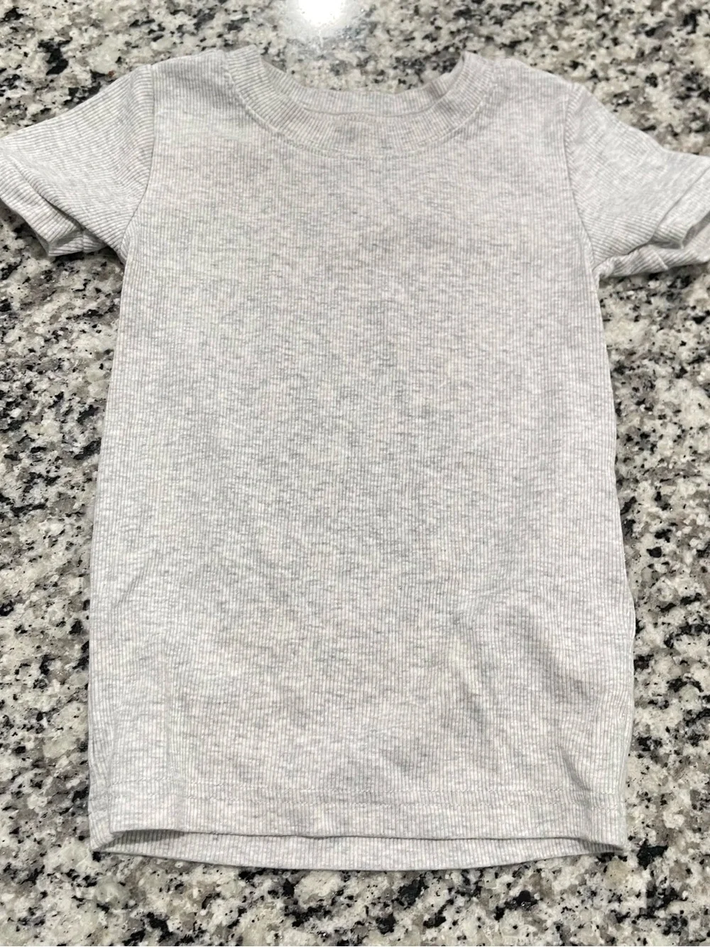 Old Navy Toddlers' Light Gray Ribbed Pajama Set - Short Sleeve Top & Pants